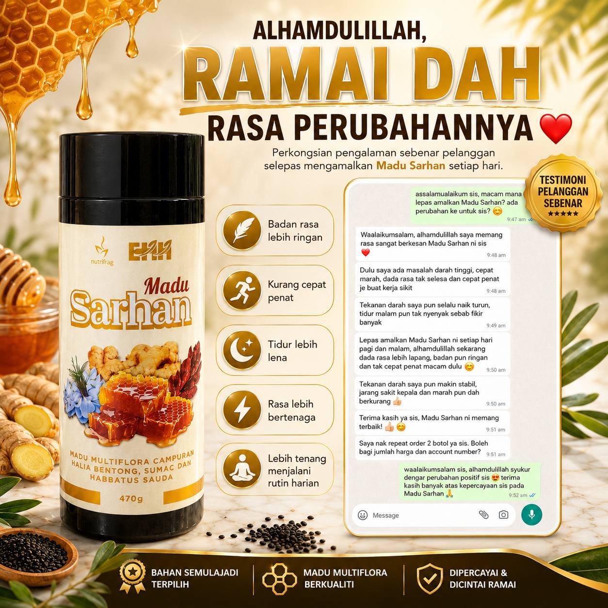 Testimoni Madu Sarhan 1