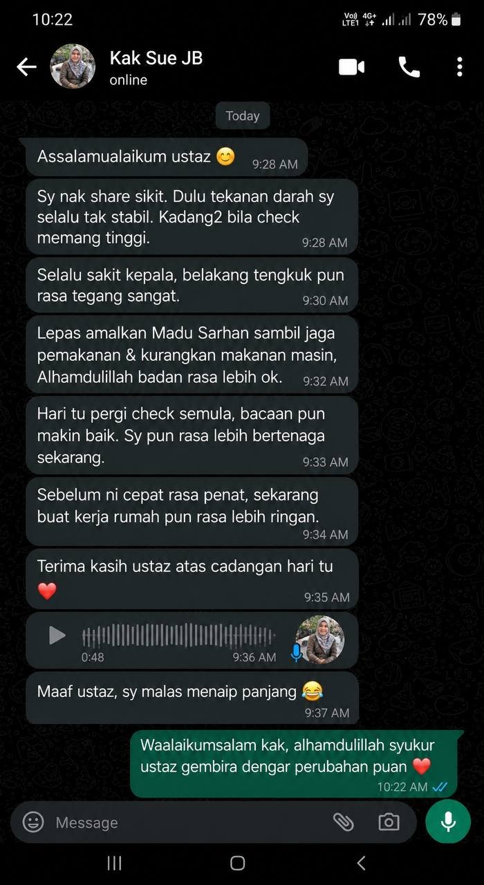 Testimoni Madu Sarhan